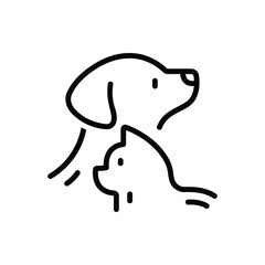 Black line icon for pets