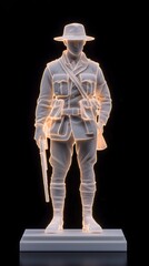 Obraz premium Soldier Figurine Illuminated in Soft Glow