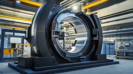 Fototapeta premium Inspecting welded joints using Magnetic Particle Testing, a method used in Non-Destructive Testing, to identify hidden flaws in industrial settings.