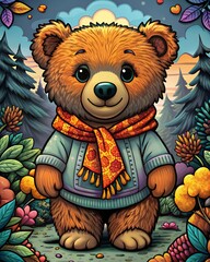 cute bear illustration 