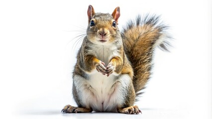 Fototapeta premium Charming squirrel illustration set against a clear background, perfect for nature lovers and wildlife fans. Celebrate the outdoors with this delightful design!