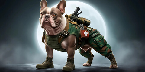 French Bulldog Illustration, Adorable Frenchie Dog Art