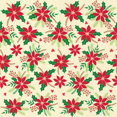 New Christmas poinsettia,  design, decoration, gift wrap, holiday, poster, 2025