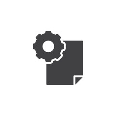 Document file and gear vector icon