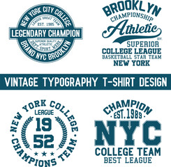 New York college vector label and print design for t-shirt Basketball graphic College Brooklyn typography Vector