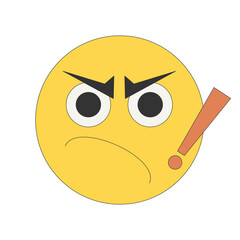 Angry Face with Exclamation Mark Flat Icon