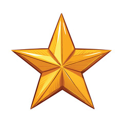 Obraz premium Vector Cartoon Gold Star Illustration