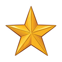 Vector Cartoon Gold Star Illustration