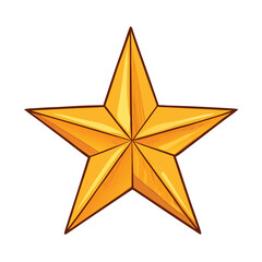 Vector Cartoon Gold Star Illustration