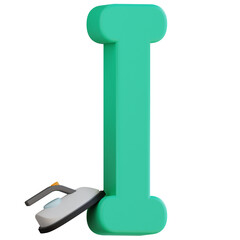 Letter I 3d illustration