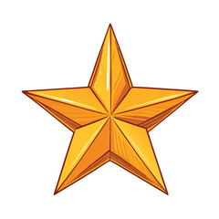 Obraz premium Vector Cartoon Gold Star Illustration