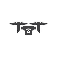 Aerial security drone vector icon