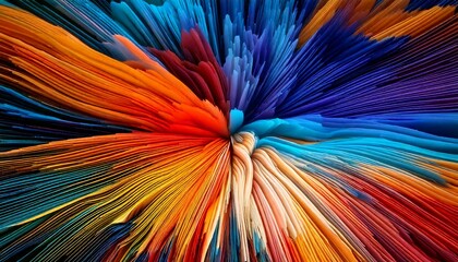 3D extruded abstract of flowing colors 