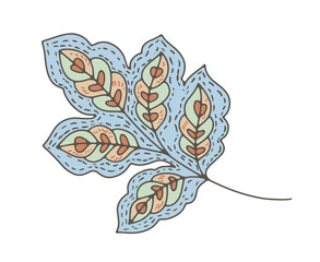 Intricate Decorative Autumn Leaf vector