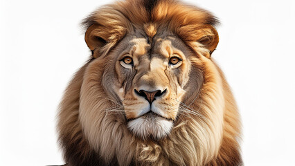 Fototapeta premium A close up of a lion on a white background. PNG transparent.