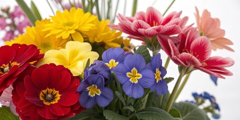 Colorful Garden Flowers Illustration for Spring - Vibrant Floral Design with High Depth of Field on Transparent Background for Seasonal Decor and Nature Themes