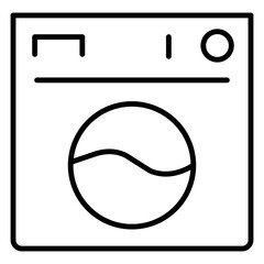  Minimalistic line art icon representing a washable. Simple, modern design with a clean aesthetic, perfect for indicating care instructions in product packaging or branding.