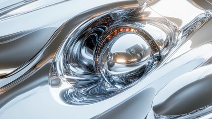 A shiny silver background that looks like it's from a science fiction movie. The surface is smooth and reflective, like a piece of chrome.