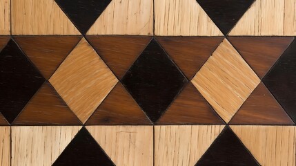 Abstract Wood Pattern with Triangles and Diamonds