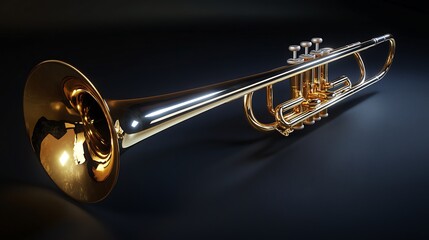 Golden Trumpet on a Dark Background