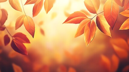 Fototapeta premium Autumnal Leaves with a Warm Glow