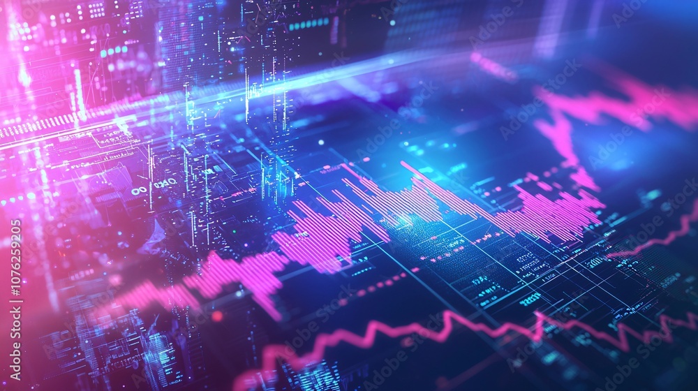 Poster Analyze financial forecast trends using a high-resolution image to guide strategic business decisions in a digital economy