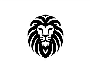 Lion head logo icon vector. Silhouette simple. Flat style lion. Lion face logo design template. Vector illustration Animal Logotype concept. 