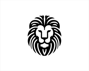 Lion head logo icon vector. Silhouette simple. Flat style lion. Lion face logo design template. Vector illustration Animal Logotype concept. 
