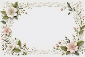 white flower frame, floral design, flower border