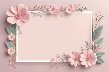 pastel color flower frame, floral design, flower border