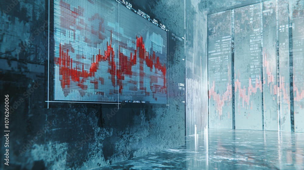 Aufkleber Explore the intricacies of stock dividend statements through an ultradetailed visualization of financial data trends