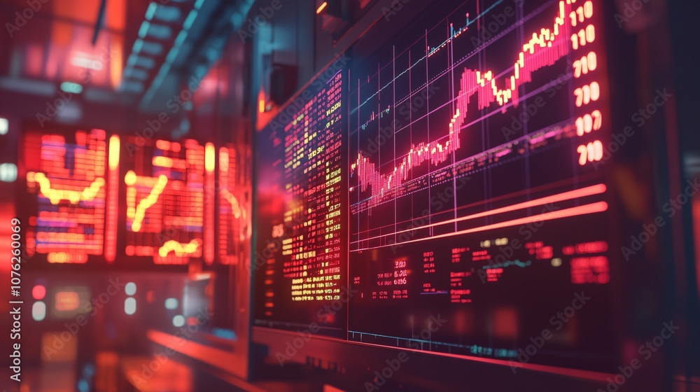 Poster analyze the latest yield report data using an ultrarrealistic financial visualization to enhance dec