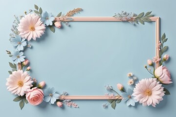 Floral frame with flowers, purple design