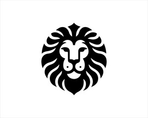 Lion head logo icon vector. Silhouette simple. Flat style lion. Lion face logo design template. Vector illustration Animal Logotype concept. 