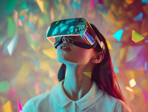 Kobieta w goglach VR