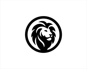 Lion head logo icon vector. Silhouette simple. Flat style lion. Lion face logo design template. Vector illustration Animal Logotype concept. 