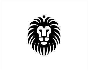 Lion head logo icon vector. Silhouette simple. Flat style lion. Lion face logo design template. Vector illustration Animal Logotype concept. 