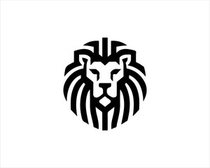 Lion head logo icon vector. Silhouette simple. Flat style lion. Lion face logo design template. Vector illustration Animal Logotype concept. 