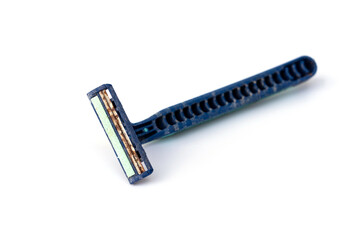 An old expire razor with a rusty blade that has been used before. It is dangerous to reuse it...