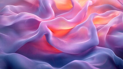 Obraz premium Abstract Wavy Purple and Orange Fabric with a Textured Surface
