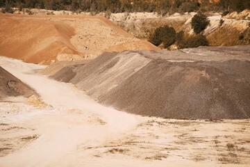 Bright midday sun illuminating quarry