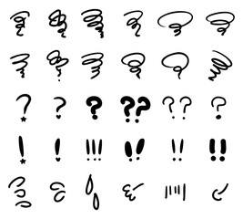 考える、イライラ、悩むときに使うシンプルなアイコンセット
