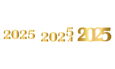 Set Of Gold 2025 New Year Icon, Simple Icon Vector Design, best used for presentation, application, web and banner