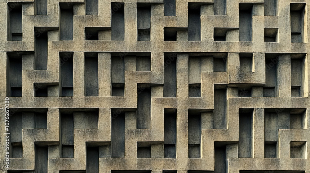 Poster abstract geometric pattern in concrete architecture