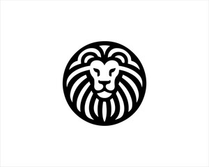 Lion head logo icon vector. Silhouette simple. Flat style lion. Lion face logo design template. Vector illustration Animal Logotype concept. 