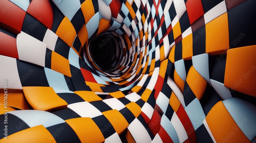 Poster 3d wallpaper with cubes in a checkered pattern, alternating colors to create a dynamic, interactive 