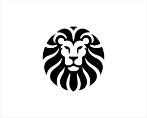 Lion head logo icon vector. Silhouette simple. Flat style lion. Lion face logo design template. Vector illustration Animal Logotype concept. 