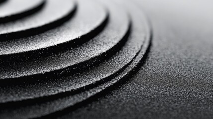 Naklejka premium Curved Black Layers with Texture Closeup