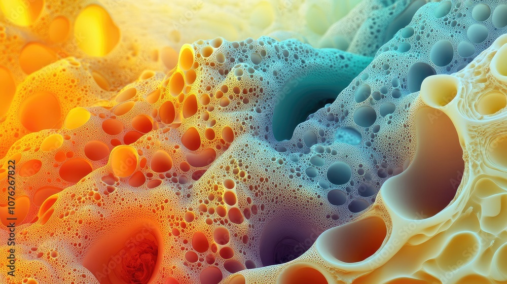 Poster 3d wallpaper with fractal patterns, showcasing intricate shapes and colors that create depth and com