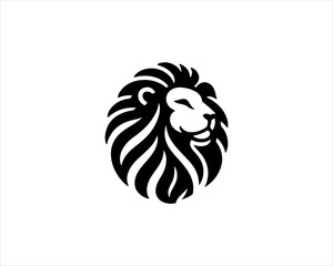 Lion head logo icon vector. Silhouette simple. Flat style lion. Lion face logo design template. Vector illustration Animal Logotype concept. 